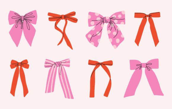 A Charming Vector Set of Decorative Bows: Graphics & Illustrations