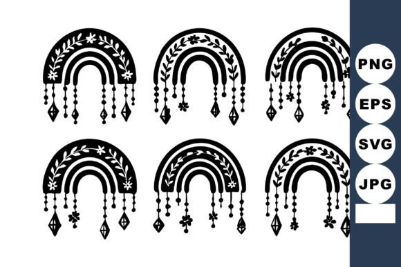 Boho Decorative Rainbows Graphics & Illustrations