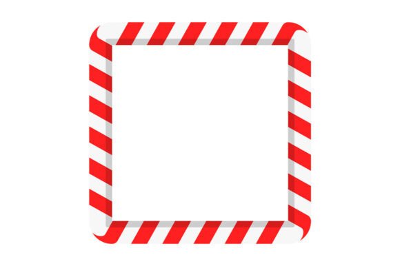 Christmas Decorative Candy Cane Frame Graphics
