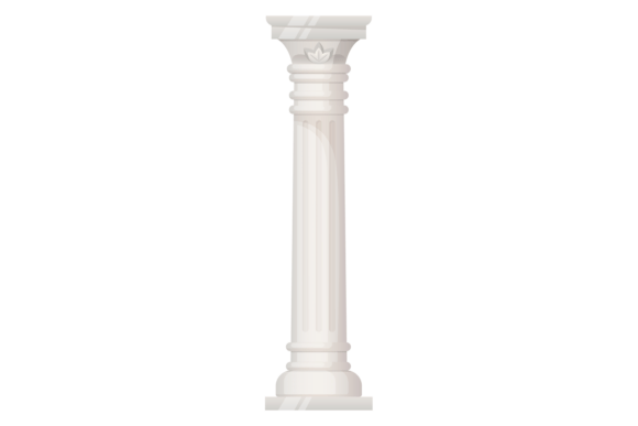 Classic Stone Column Graphics: Decorative Illustrations for Handmade Brands