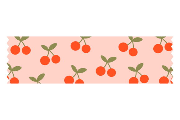 Cute Cherry Pattern Decorative Label. Ka