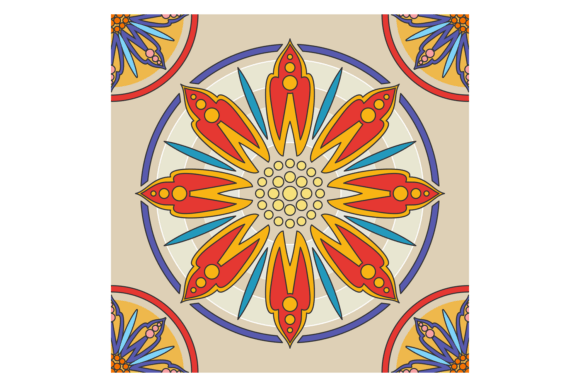 Decorative Ceramic Tile Floral Ornament Graphics
