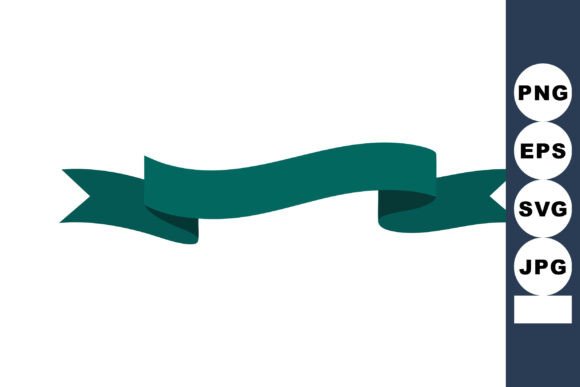 Decorative Dark Green Ribbon Banner Vect: Graphics & Illustrations