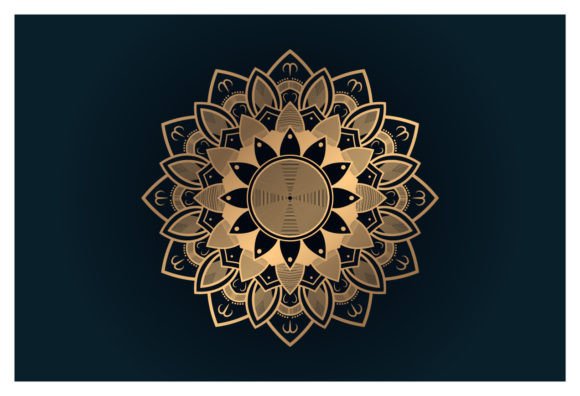 Decorative Golden Mandala Graphics for Crafting