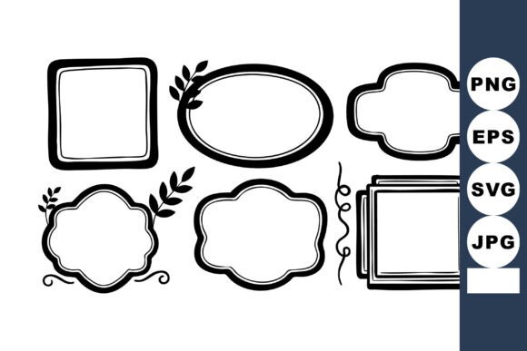 Decorative Hand-drawn Black Ink Frames: Graphics & Illustrations
