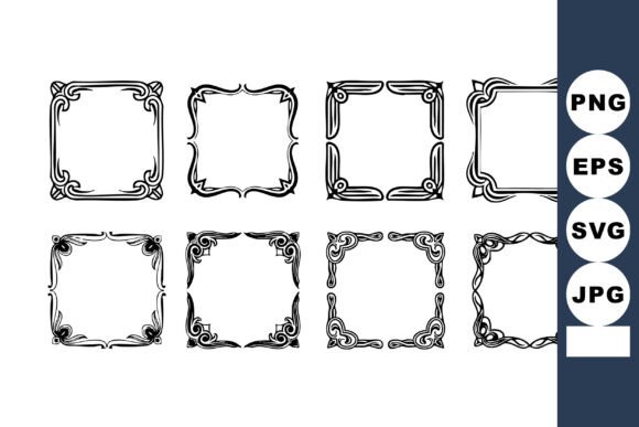 Decorative Vintage Square Frames Vector: Graphics & Illustrations