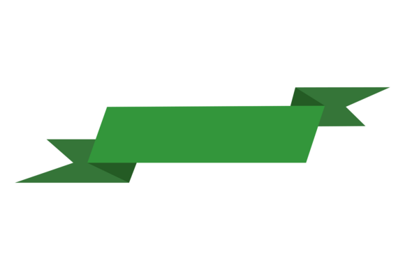 Green Ribbon Banner Flag Graphics for Crafters