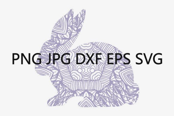 Lavender Decorative Rabbit Set of 6 Graphics