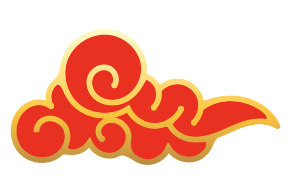 Luxury Golden Red Cloud Graphics for Festive Design