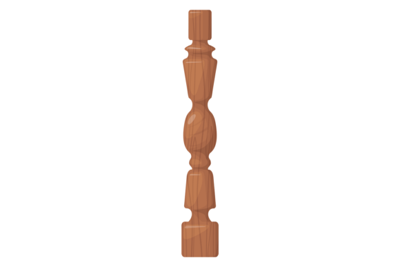 Ornate Baluster. Vintage Decorative Carp Graphics