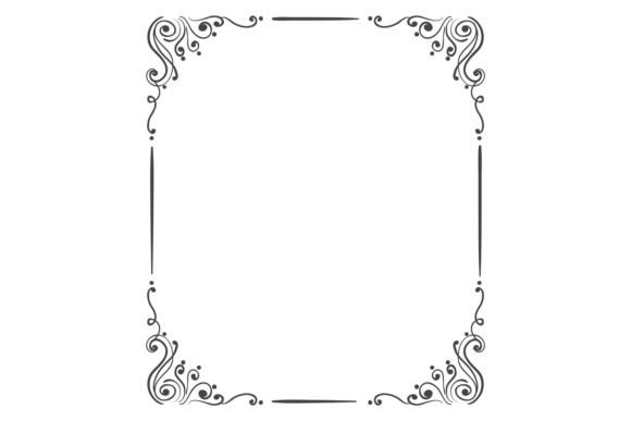 Ornate Corner Border. Decorative Swirl L Graphics