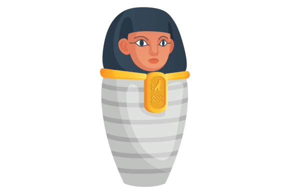 Pharaoh Cremation Vase Graphics & Illustrations