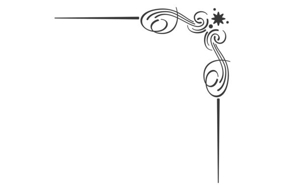 Retro Ornate Line Corner Graphics & Illustrations
