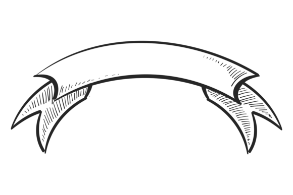 Ribbon Banner Doodle Graphics & Illustrations