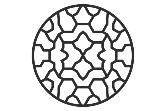Stylized Round Ornament Graphics for Digital Selling