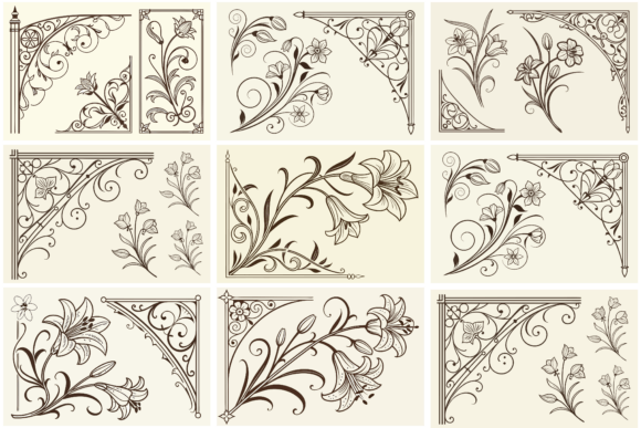 Vintage Decorative Corner Designs Bundle