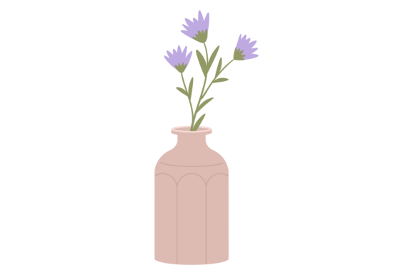 Wild Flowers in Ceramic Vase. Decorative