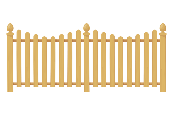 Wooden Fence Decorative Railing Graphics